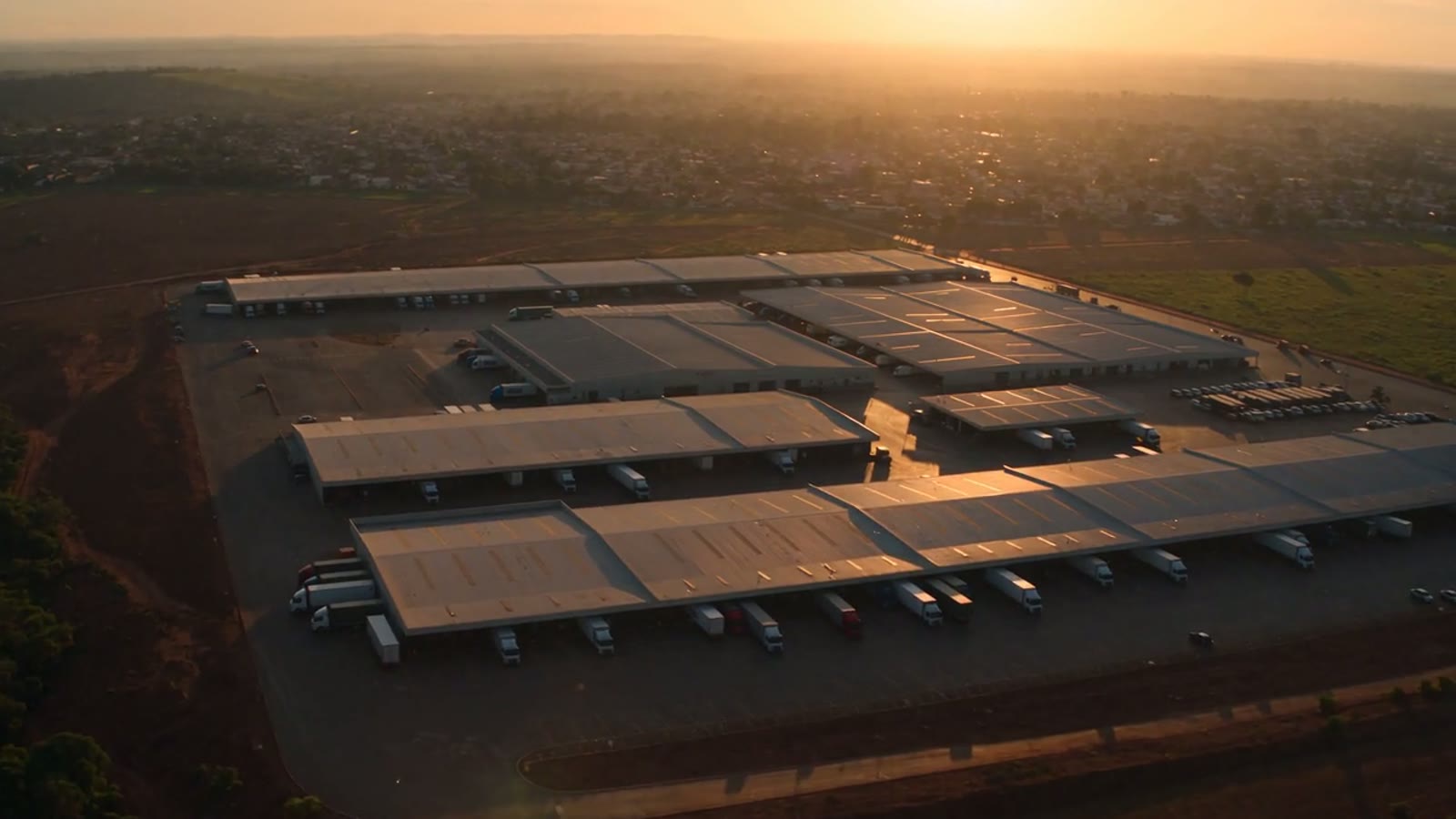 Aerial view of a wholesale distribution center